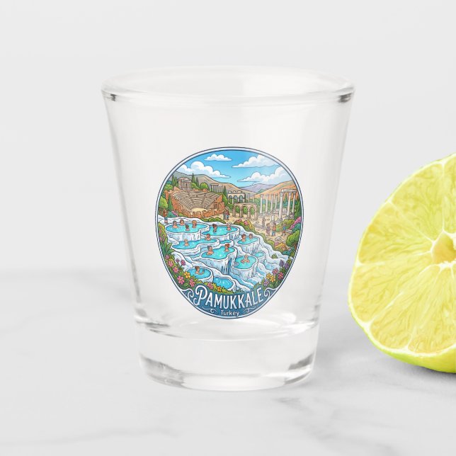 Pamukkale Turkey Shot Glass (Front)