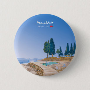 Pamukkale, Turkey - Thermal Pools 6 Cm Round Badge