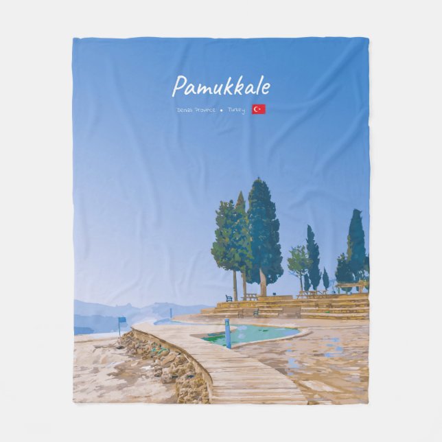Pamukkale, Turkey -  Thermal Pools Fleece Blanket (Front)