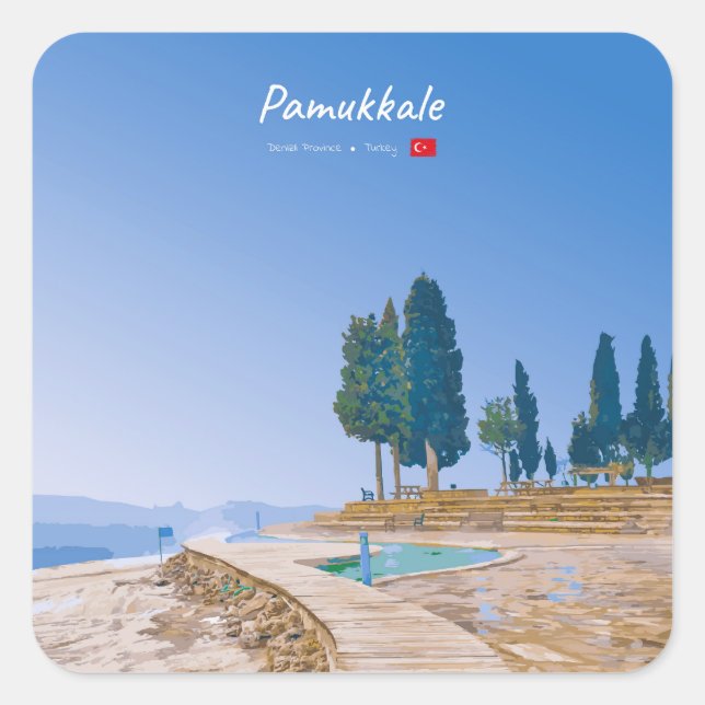 Pamukkale, Turkey -  Thermal Pools Square Sticker (Front)