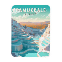 Pamukkale Turkey Travel Art Vintage