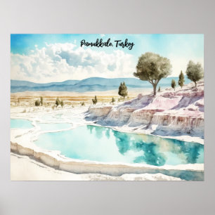 Pamukkale Turkey Travel Landscape  Poster