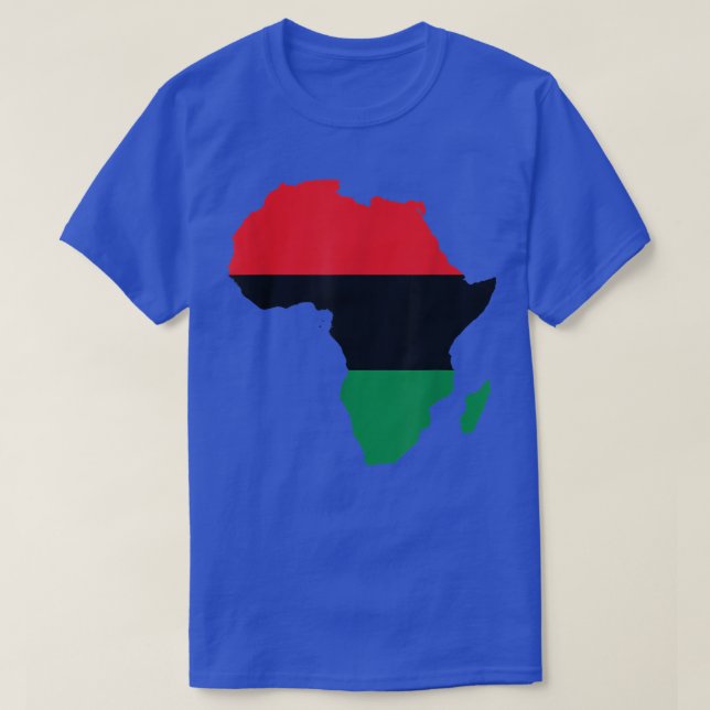 Pan Africa African Continent Flag on Map UNIA  T-Shirt (Design Front)