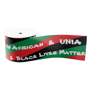 Pan African & Afro-American UNIA Flag Ribbon Grosgrain Ribbon
