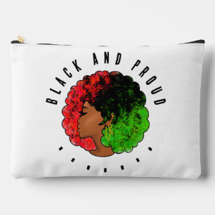 Pan African black girl woman red green pride afro Accessory Pouch