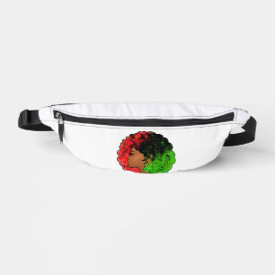 Pan African black girl woman red green pride afro Bum Bags