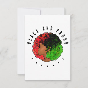 Pan African black girl woman red green pride afro Card