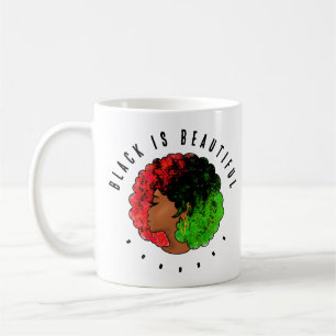 Pan African black girl woman red green pride afro  Coffee Mug
