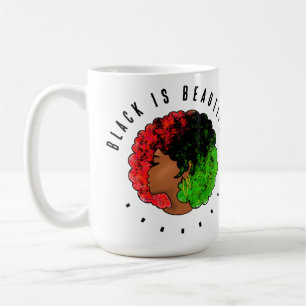 Pan African black girl woman red green pride afro  Coffee Mug