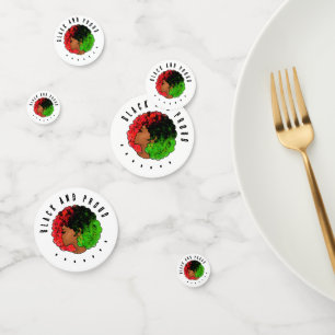 Pan African black girl woman red green pride afro Confetti