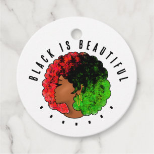 Pan African black girl woman red green pride afro  Favour Tags