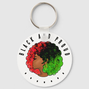 Pan African black girl woman red green pride afro  Key Ring