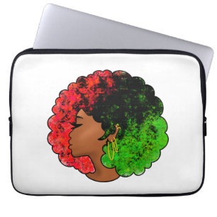 Pan African black girl woman red green pride afro Laptop Sleeve