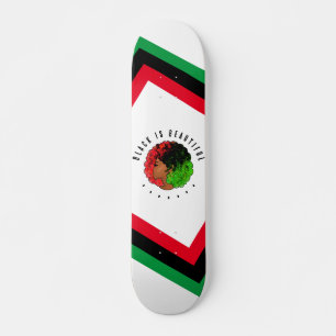Pan African black girl woman red green pride afro  Skateboard