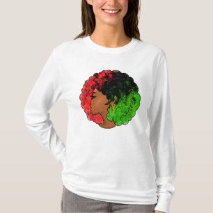 Pan African black girl woman red green pride afro T-Shirt