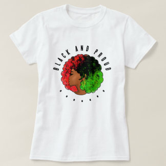 Pan African black girl woman red green pride afro T-Shirt