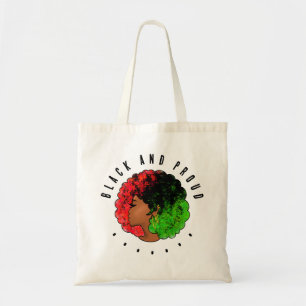 Pan African black girl woman red green pride afro Tote Bag