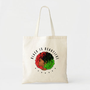 Pan African black girl woman red green pride afro Tote Bag