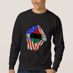 Pan African Chest Afro American Unia Flag Black Li Sweatshirt