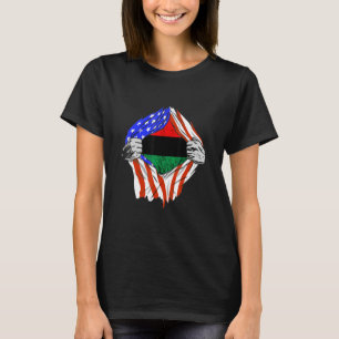 Pan African Chest Afro American Unia Flag Black Li T-Shirt