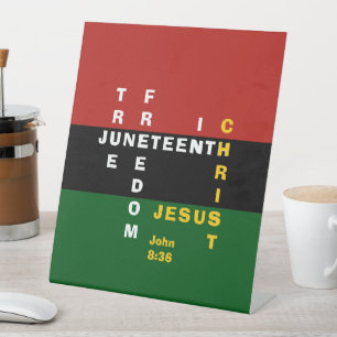 Pan African Christian JUNETEENTH Pedestal Sign