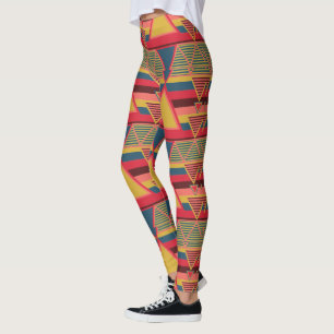 Pan African Colourful Triangle Pattern Leggings