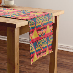Pan African Colourful Triangle Pattern Short Table Runner