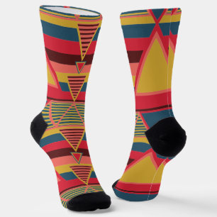 Pan African Colourful Triangle Pattern Unisex Socks