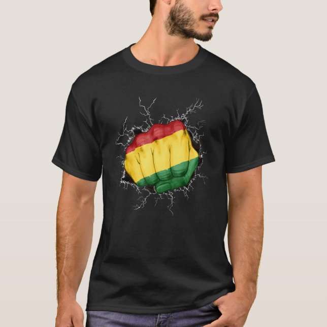 Pan African Fist UNIA Flag African Freedom Black L T-Shirt (Front)