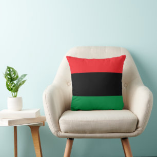 Pan African flag, Afro American Black history Cushion