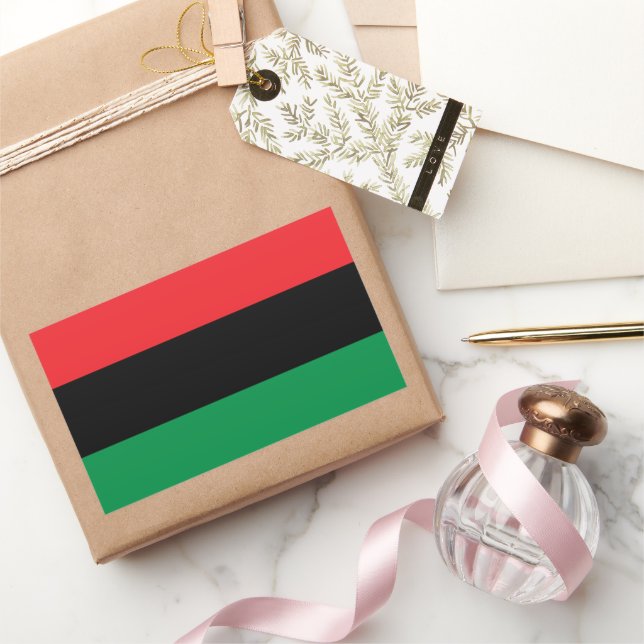 Pan African flag, Afro American Black history Rectangular Sticker (Gifting)
