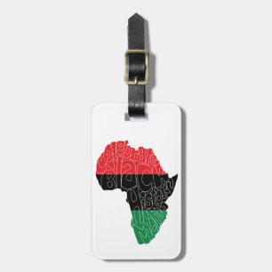 Pan African Flag Black History Month Art Design Luggage Tag