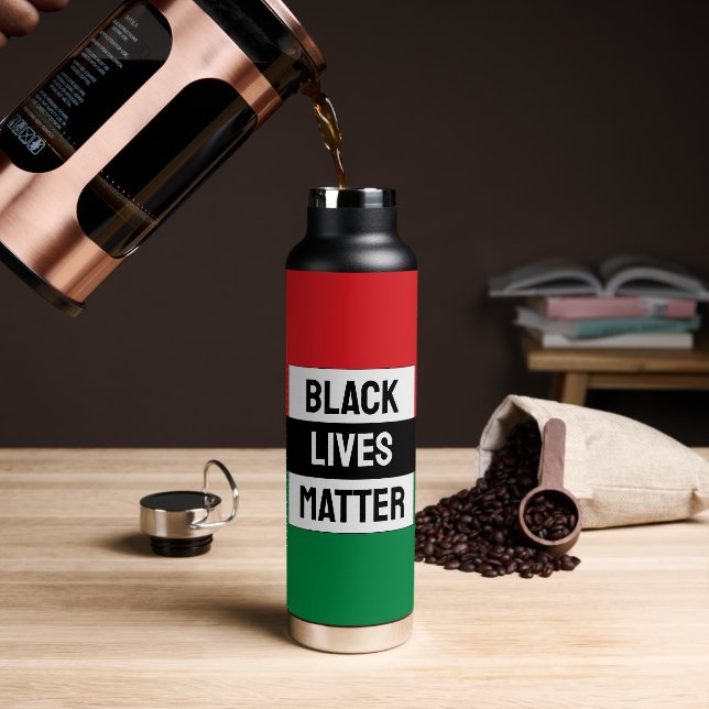 Pan African Flag, Black Lives Matter, Unia Symbol Water Bottle (Coffee)