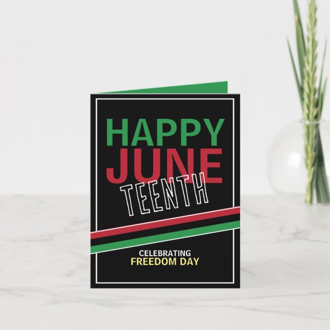 Pan-African flag Design, Juneteenth Celebration Card (Front)