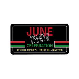 Pan-African flag Design, Juneteenth Celebration Label