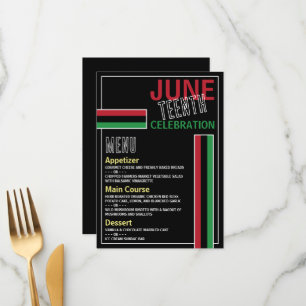 Pan-African flag Design, Juneteenth Celebration Menu