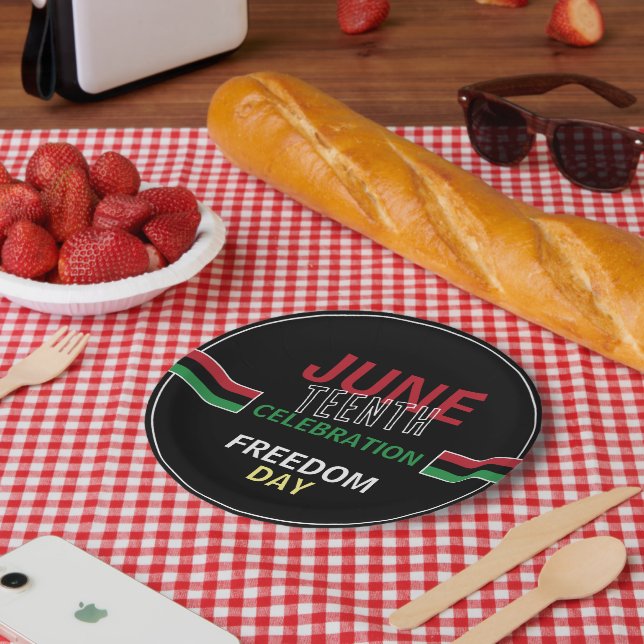 Pan-African flag Design, Juneteenth Celebration Paper Plate (Picnic)