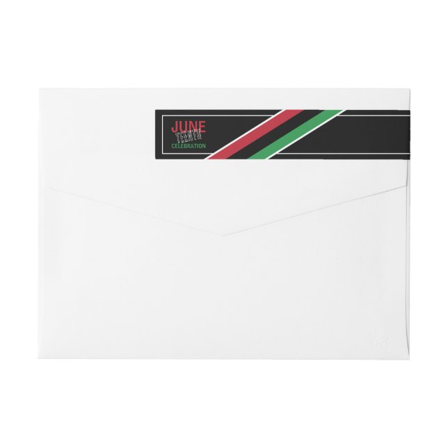 Pan-African flag Design, Juneteenth Celebration Wrap Around Label (Back)