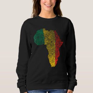 Pan African Flag Fingerprint Black History Month P Sweatshirt