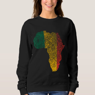 Pan African Flag Fingerprint Black History Month P Sweatshirt