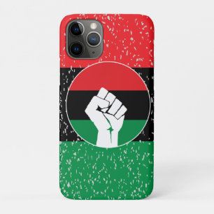 Pan African flag Fist, Afro American Black history iPhone 11 Pro Case
