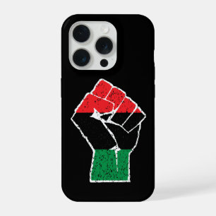 Pan African flag Fist, Afro American Black history iPhone 15 Pro Case