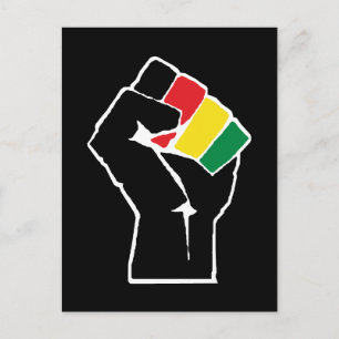 Pan African flag Fist, Afro American Black history Postcard
