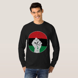 Pan African flag Fist, Afro American Black history T-Shirt