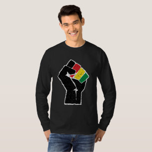 Pan African flag Fist, Afro American Black history T-Shirt