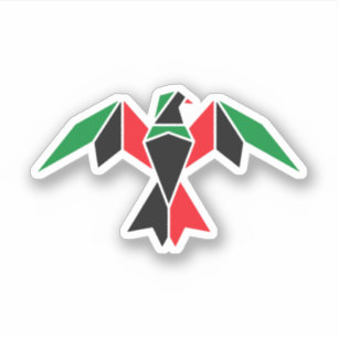 Pan-African Flag Geometric Bird   Black Flag