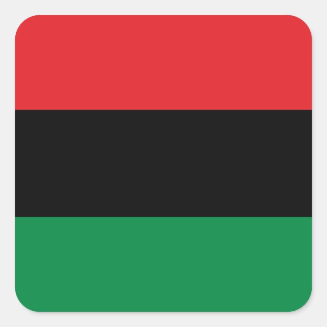 Pan African Flag, Happy Kwanzaa Square Sticker (Front)