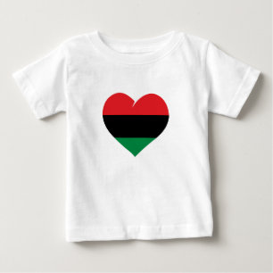 Pan African flag heart Afro American Black history Baby T-Shirt