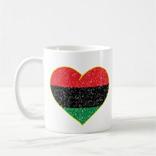 Pan African flag heart Afro American Black history Coffee Mug