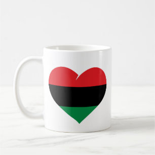 Pan African flag heart Afro American Black history Coffee Mug